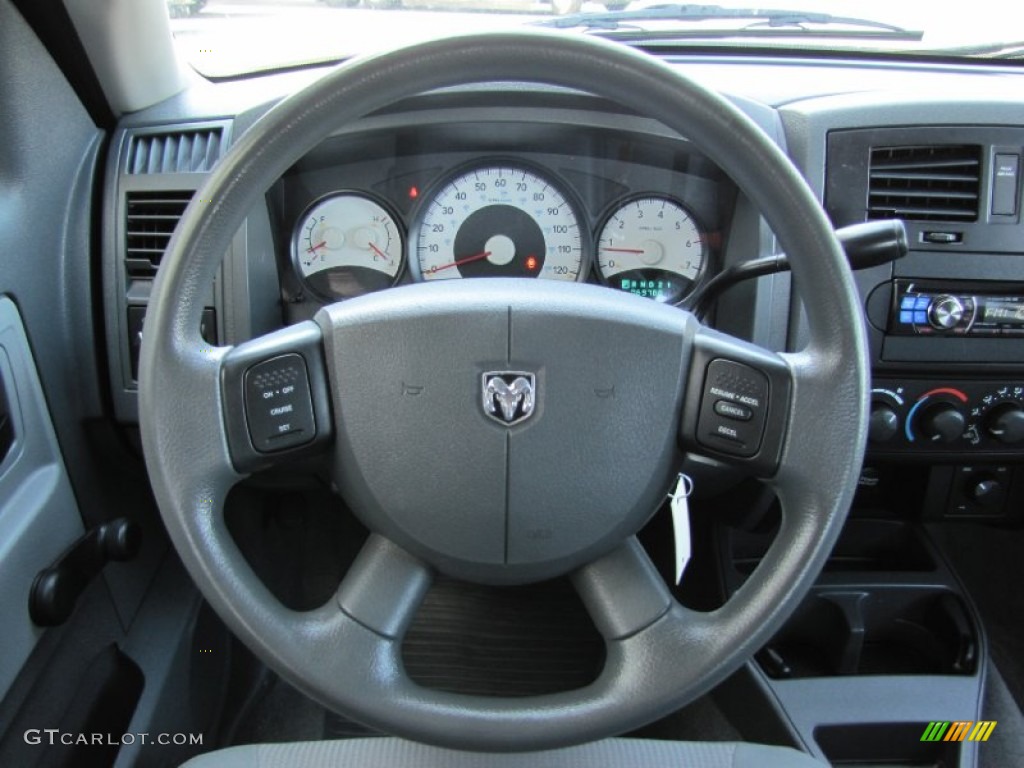 2005 Dodge Dakota ST Quad Cab 4x4 Medium Slate Gray Steering Wheel Photo #52430658