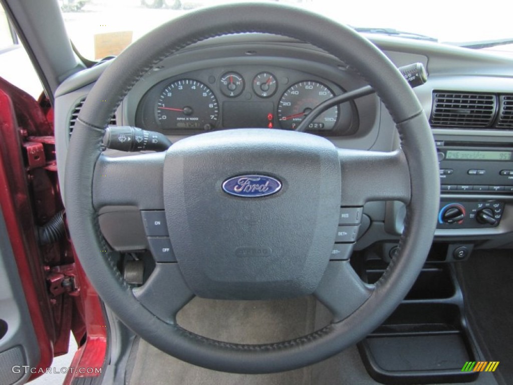 2011 Ford Ranger XLT SuperCab Medium Dark Flint Steering Wheel Photo #52430877