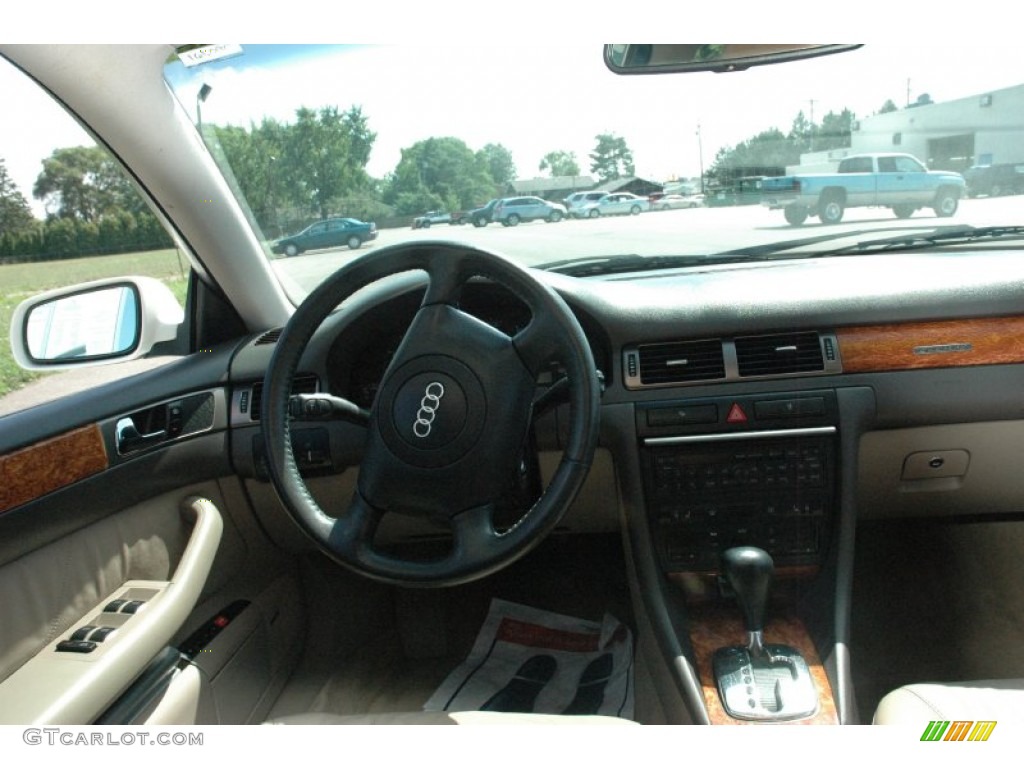 1999 A6 2.8 quattro Sedan - Casablanca White / Melange Beige photo #8