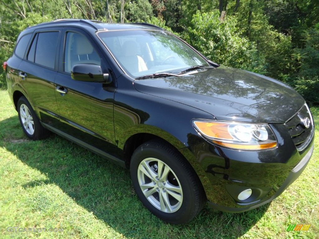 2011 Santa Fe Limited AWD - Phantom Black Metallic / Beige photo #1