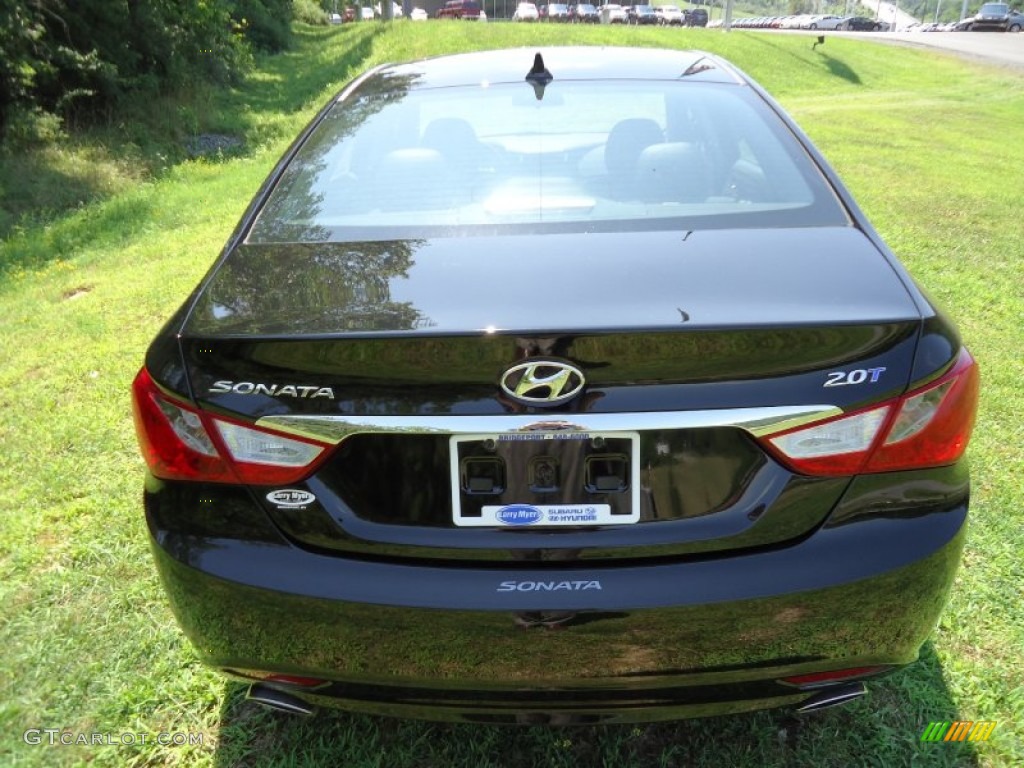 2011 Sonata SE 2.0T - Midnight Black / Gray photo #4