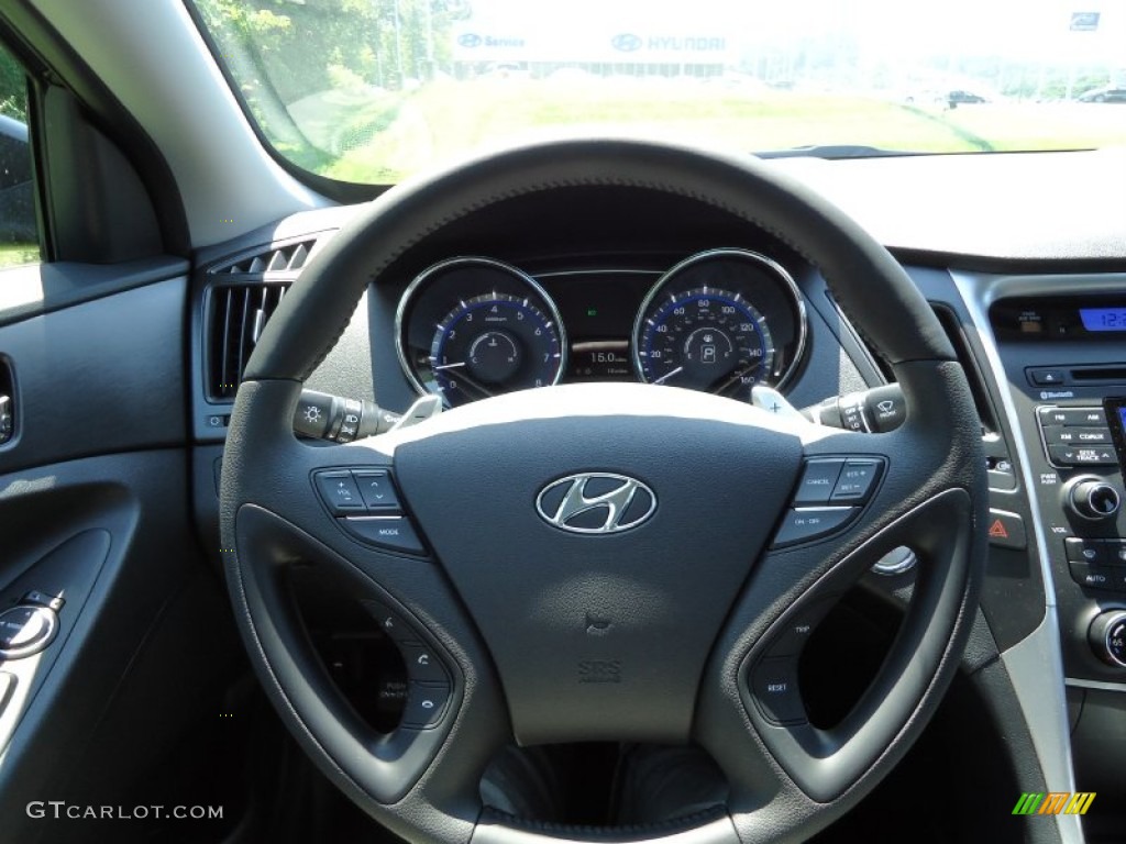 2011 Sonata SE 2.0T - Midnight Black / Black photo #13