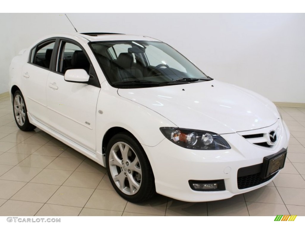 2008 MAZDA3 s Grand Touring Sedan - Crystal White Pearl Mica / Black photo #1