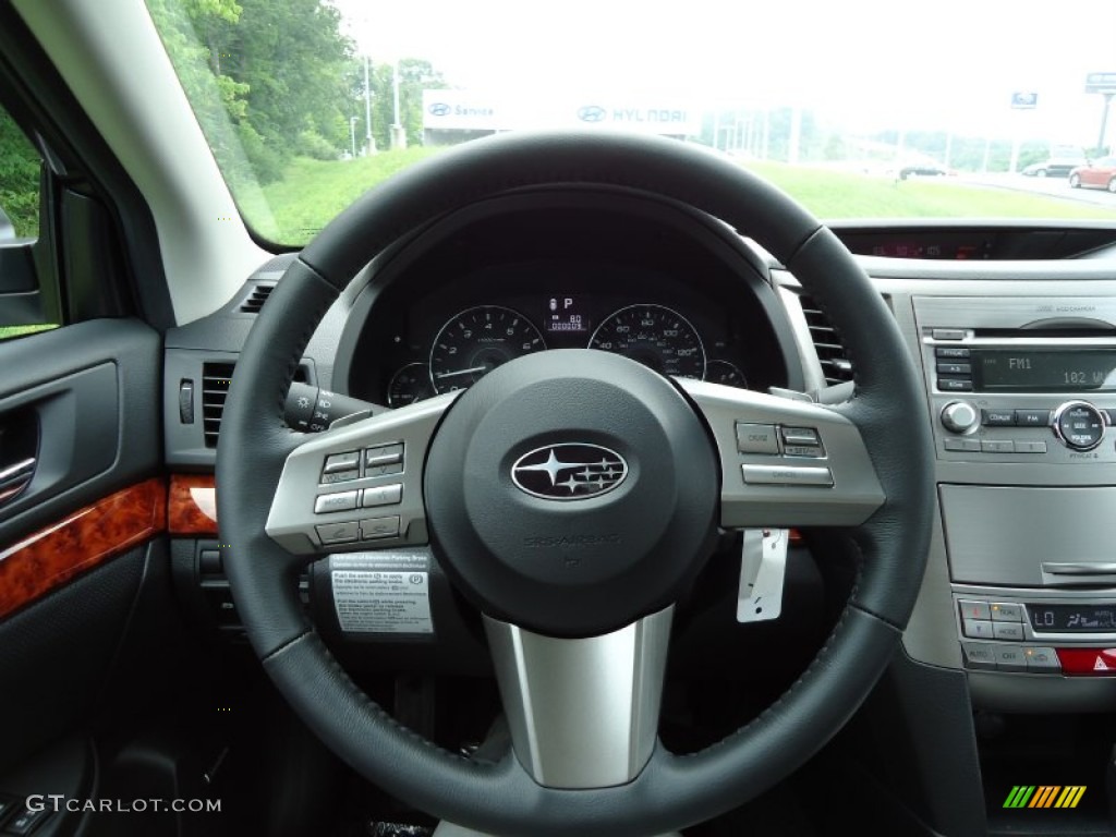 2011 Subaru Legacy 2.5i Limited Off-Black Steering Wheel Photo #52436127