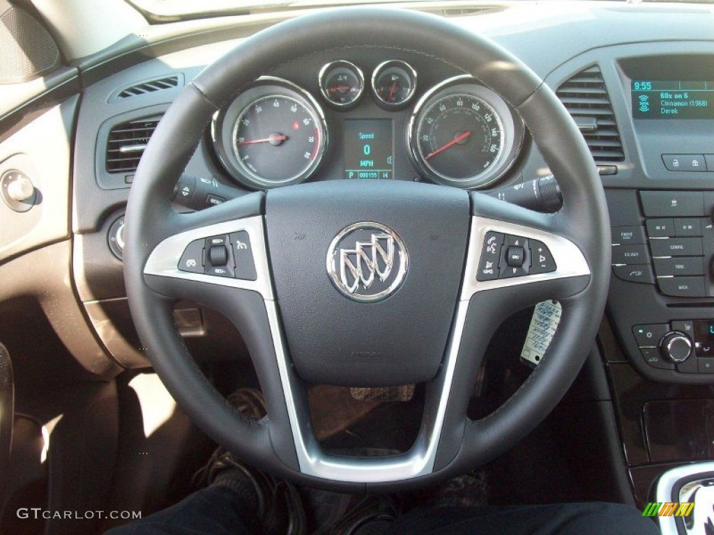2011 Buick Regal CXL Turbo Ebony Steering Wheel Photo #52439482