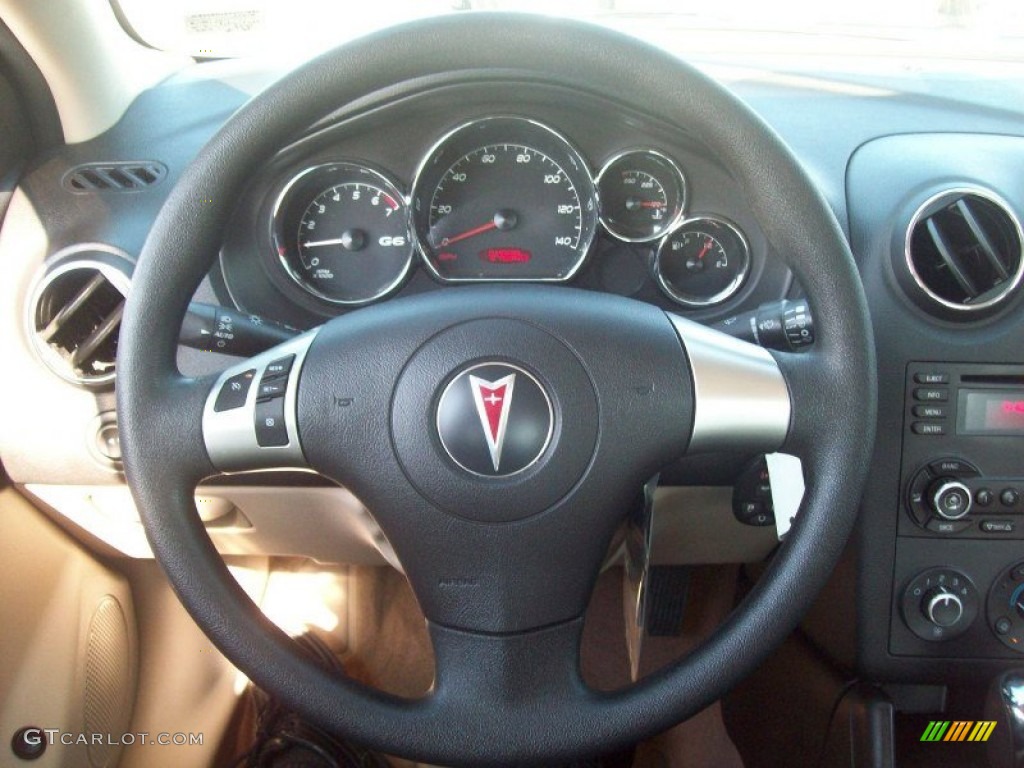 2007 Pontiac G6 V6 Sedan Light Taupe Steering Wheel Photo #52439875