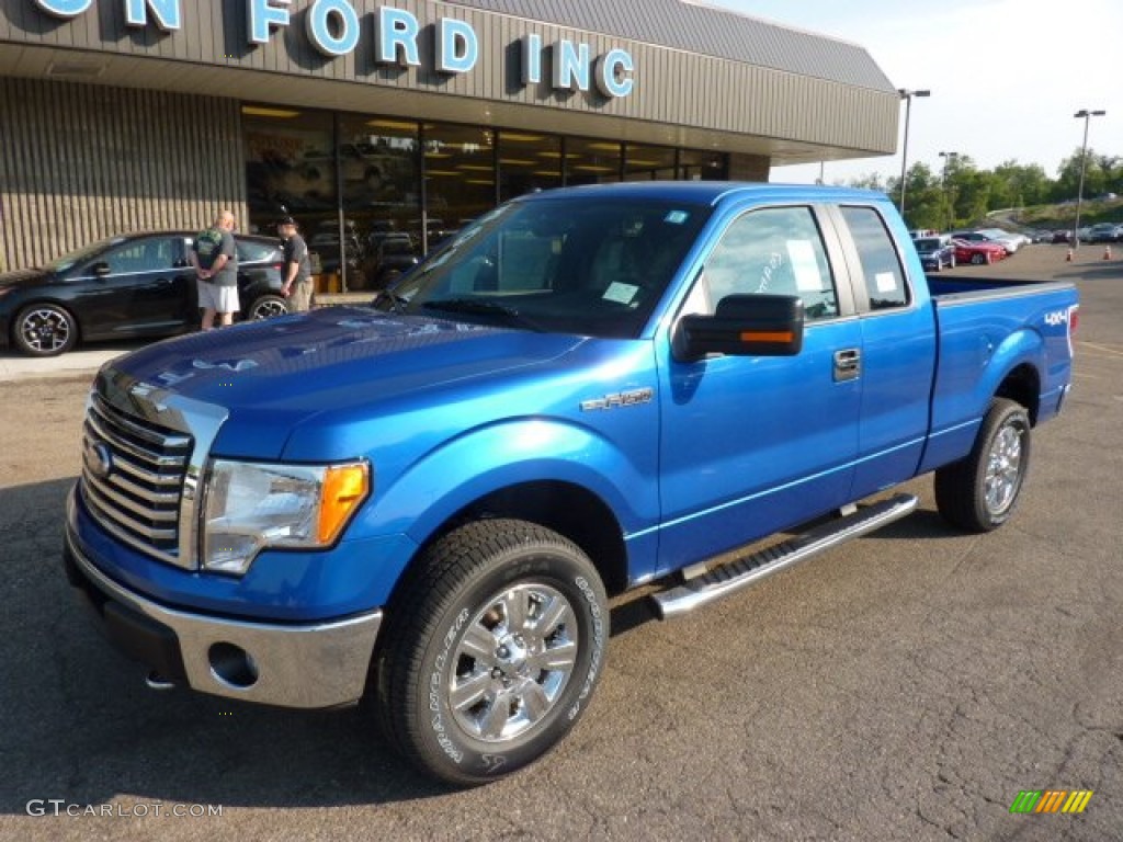 2011 F150 XLT SuperCab 4x4 - Blue Flame Metallic / Steel Gray photo #8