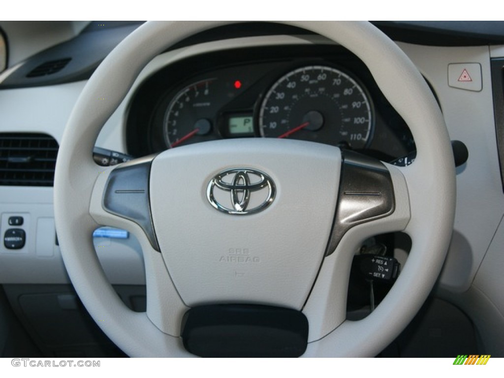 2011 Toyota Sienna V6 Light Gray Steering Wheel Photo #52445206