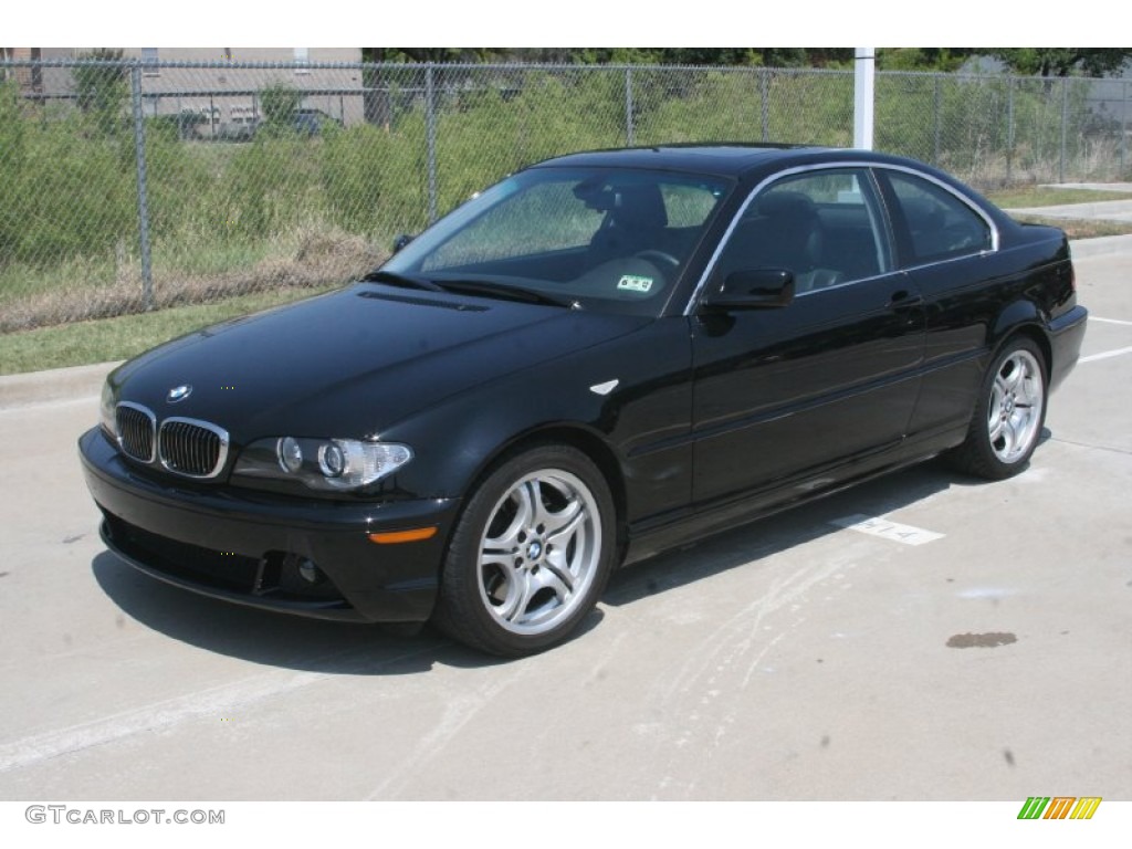 2005 3 Series 330i Coupe - Jet Black / Black photo #11