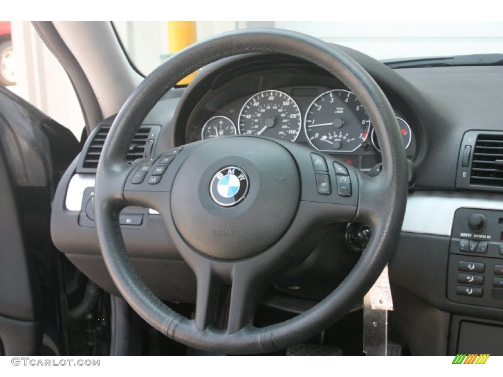 2005 BMW 3 Series 330i Coupe Black Steering Wheel Photo #52450105