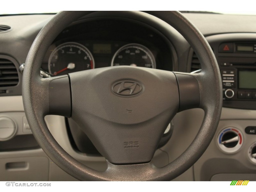 2010 Hyundai Accent GLS 4 Door Gray Steering Wheel Photo #52451266