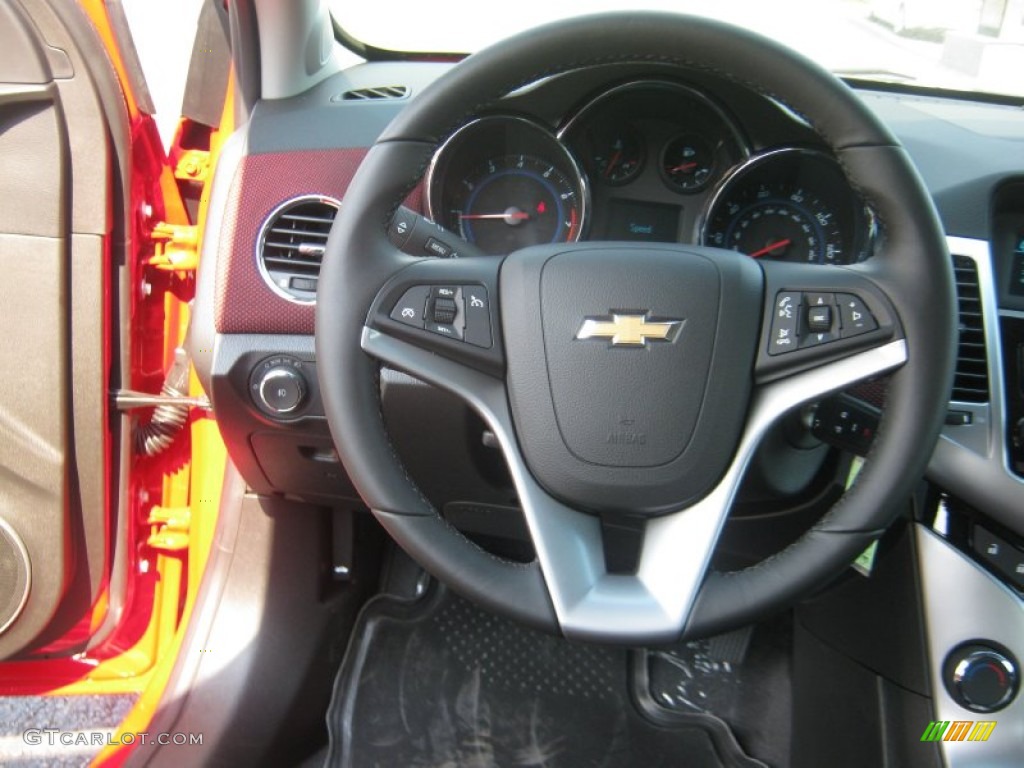 2012 Chevrolet Cruze LT/RS Jet Black/Sport Red Steering Wheel Photo #52457567