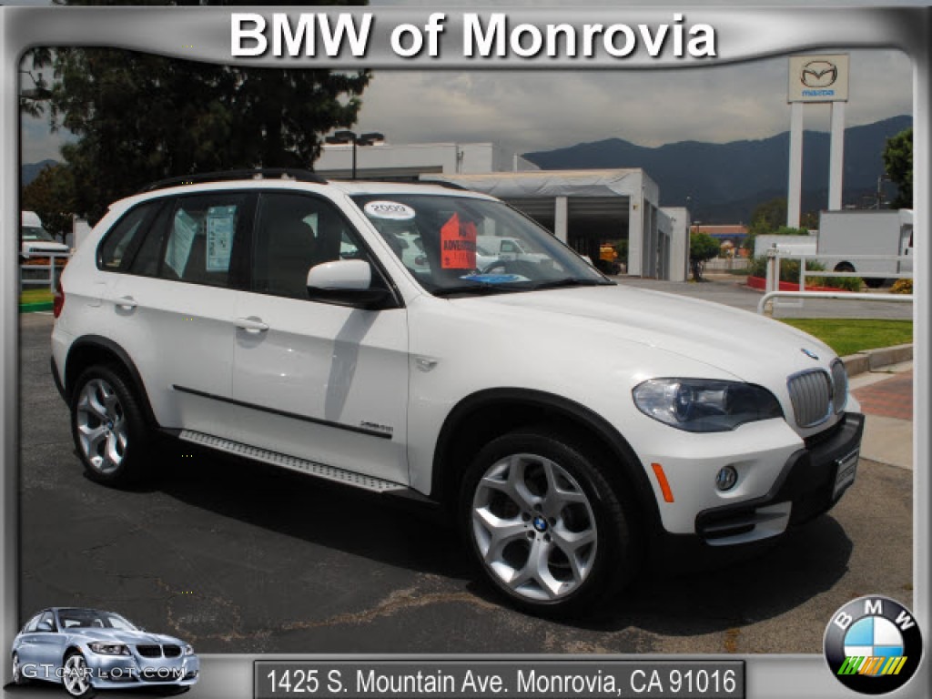 2009 X5 xDrive48i - Alpine White / Saddle Brown Nevada Leather photo #1