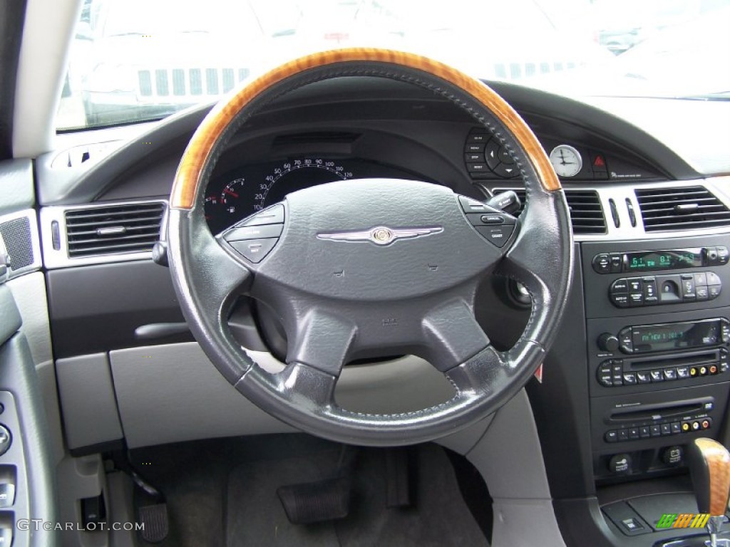 2007 Chrysler Pacifica Limited AWD Pastel Slate Gray Steering Wheel Photo #52461317