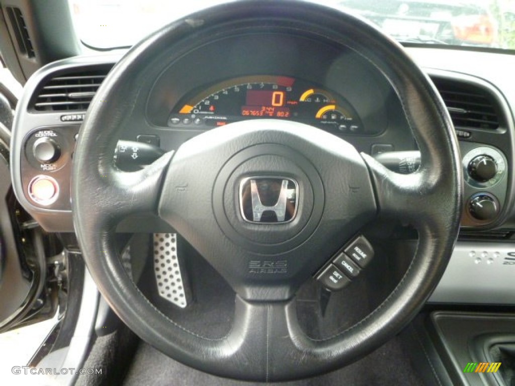 2004 Honda S2000 Roadster Black Steering Wheel Photo #52461488