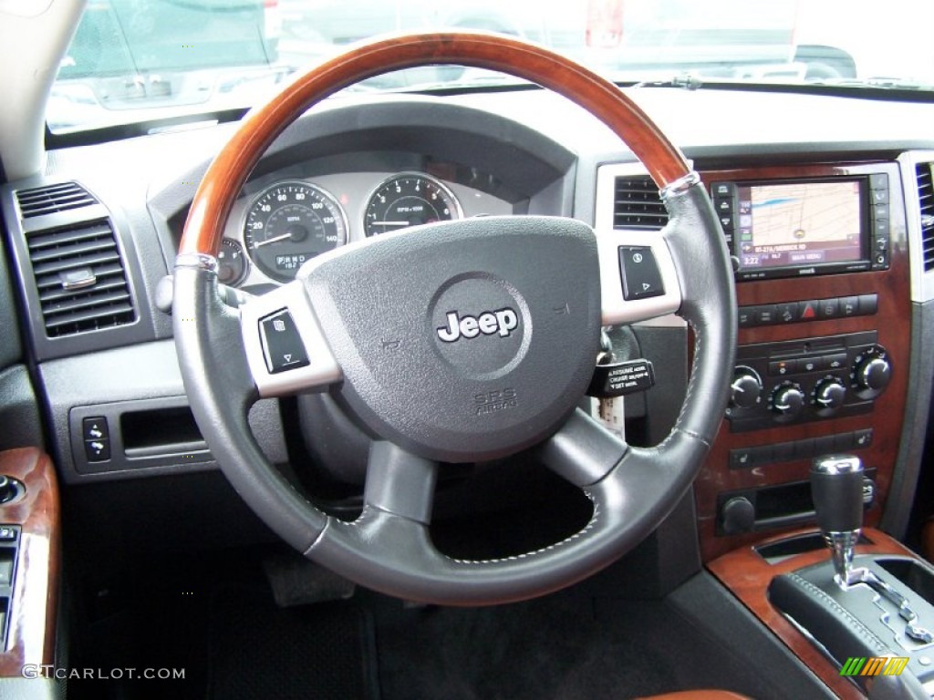 2008 Jeep Grand Cherokee Overland 4x4 Saddle Brown/Dark Slate Gray Steering Wheel Photo #52461916
