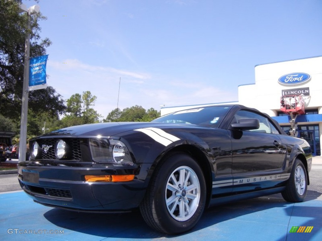 2008 Mustang V6 Premium Convertible - Black / Medium Parchment photo #1