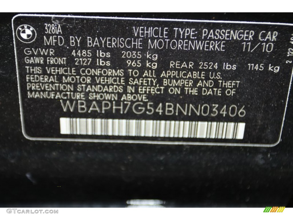 2011 3 Series 328i Sedan - Jet Black / Black Dakota Leather photo #6