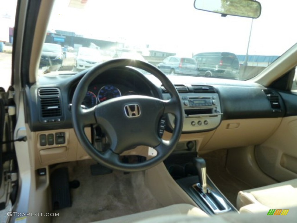 2004 Honda Civic Hybrid Sedan Ivory Beige Dashboard Photo #52475627