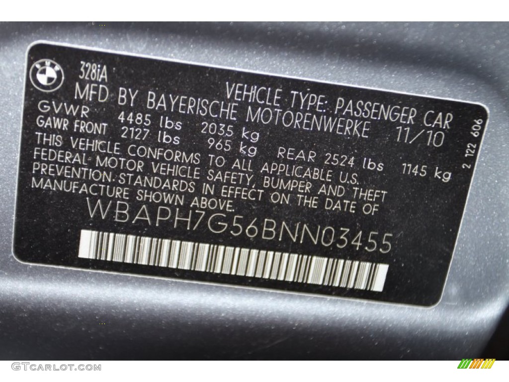 2011 3 Series 328i Sedan - Space Gray Metallic / Gray Dakota Leather photo #6