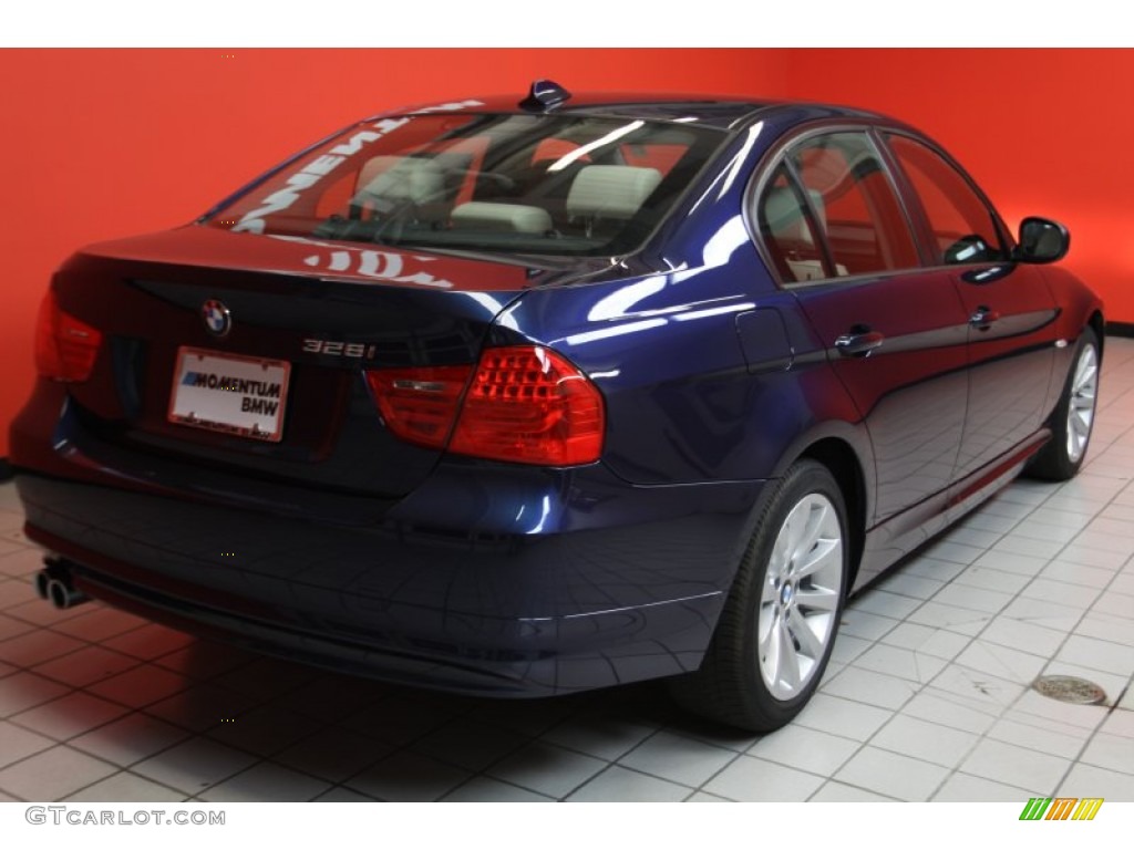 2011 3 Series 328i Sedan - Deep Sea Blue Metallic / Oyster/Black Dakota Leather photo #3