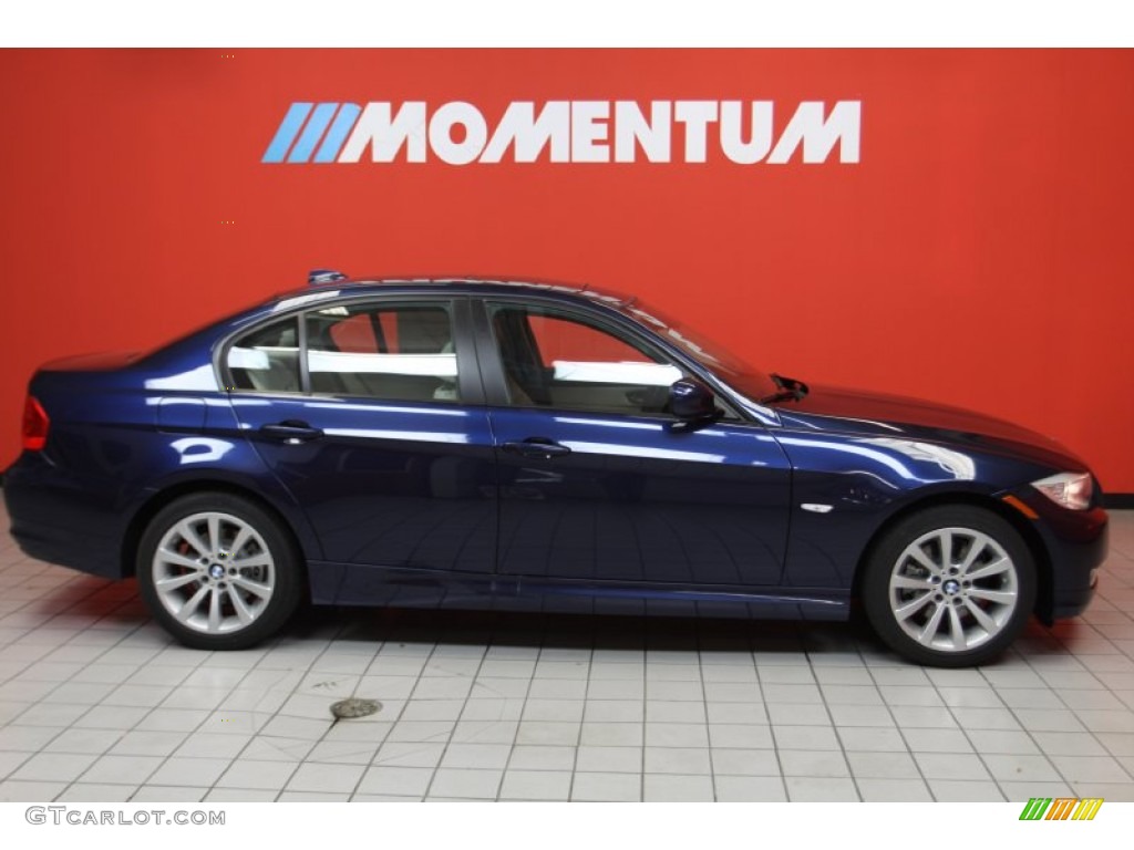2011 3 Series 328i Sedan - Deep Sea Blue Metallic / Oyster/Black Dakota Leather photo #4