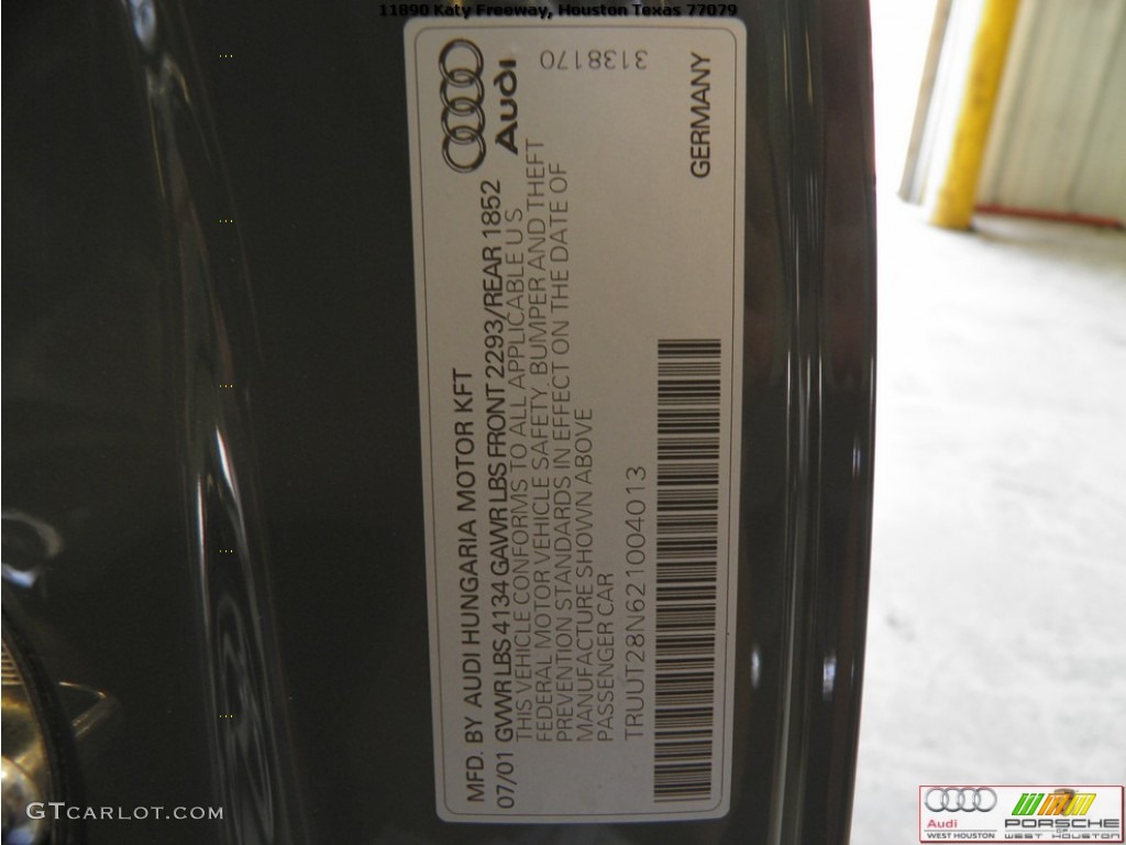 2002 TT 1.8T quattro Roadster - Nimbus Grey Pearl Effect / Ebony photo #31