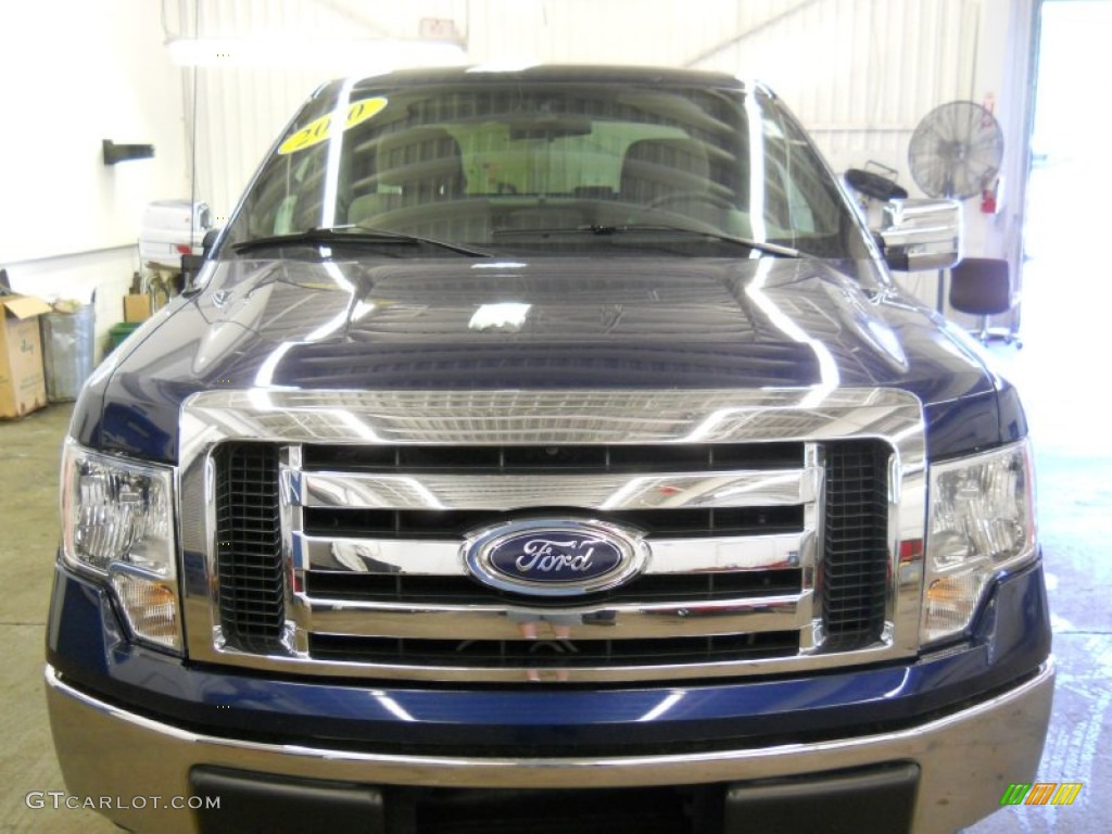 2010 F150 XLT SuperCab - Dark Blue Pearl Metallic / Medium Stone photo #16