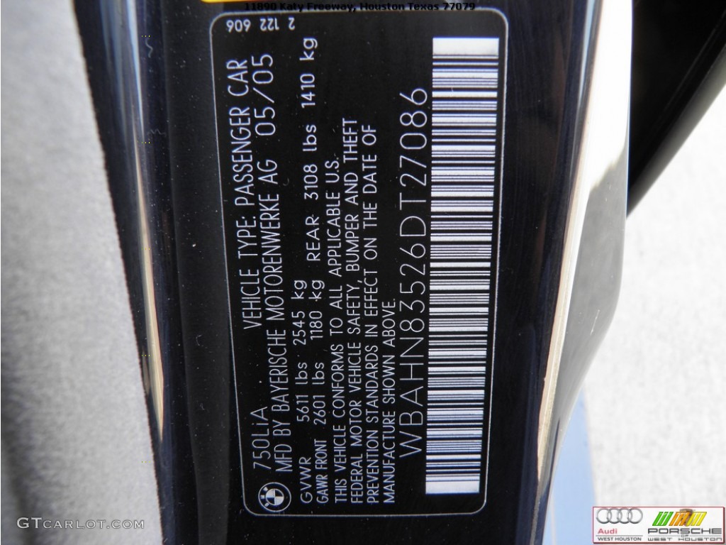 2006 7 Series 750Li Sedan - Monaco Blue Metallic / Basalt Grey/Flannel Grey photo #36