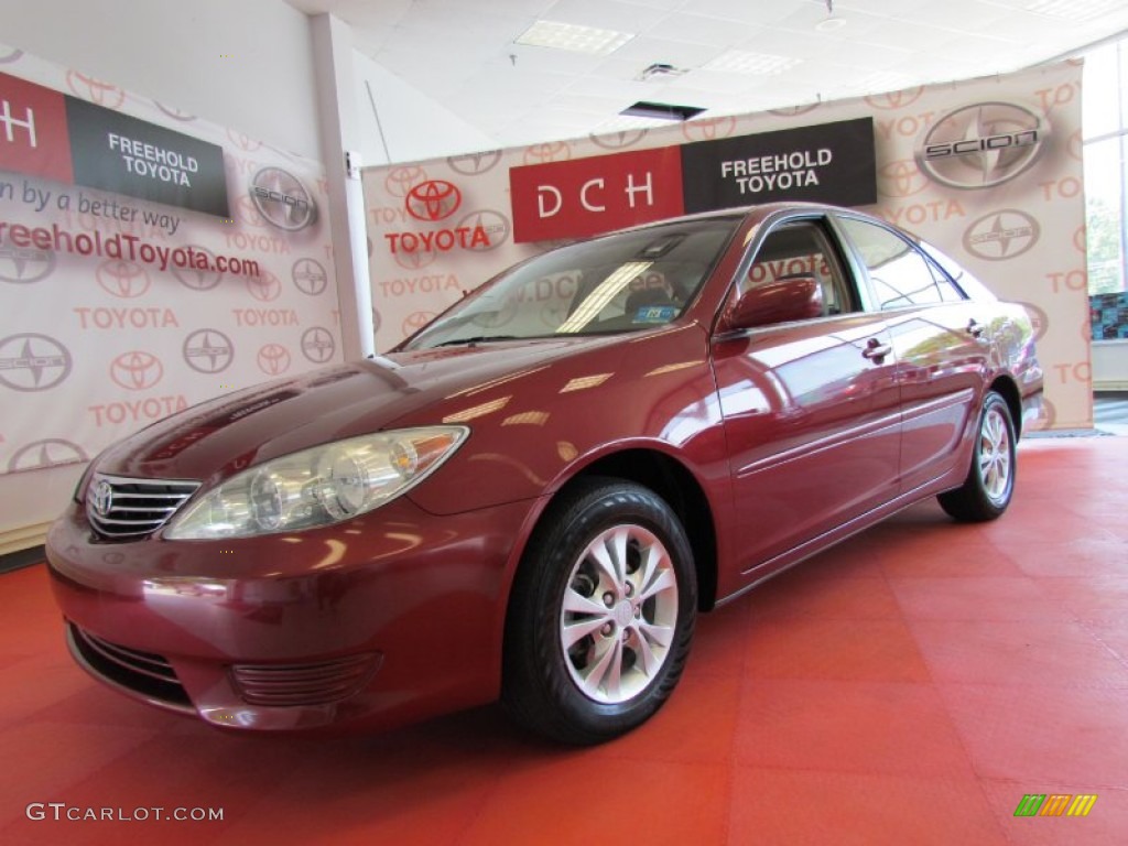 2005 Camry LE V6 - Salsa Red Pearl / Gray photo #1
