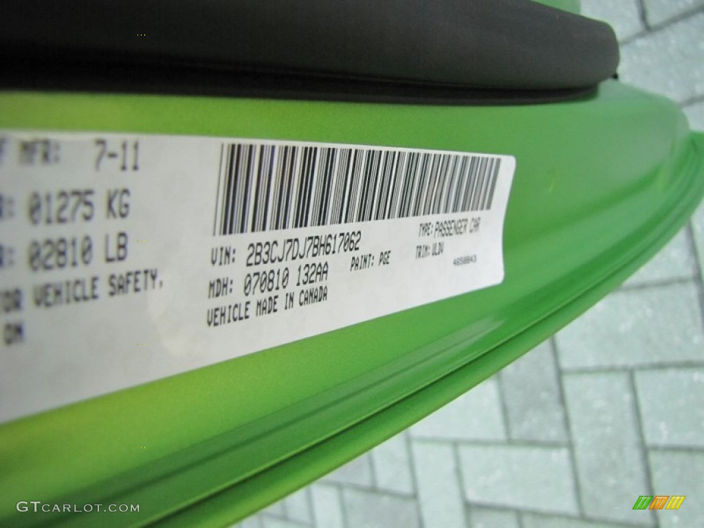 2011 Challenger SRT8 392 - Green with Envy / Dark Slate Gray photo #15