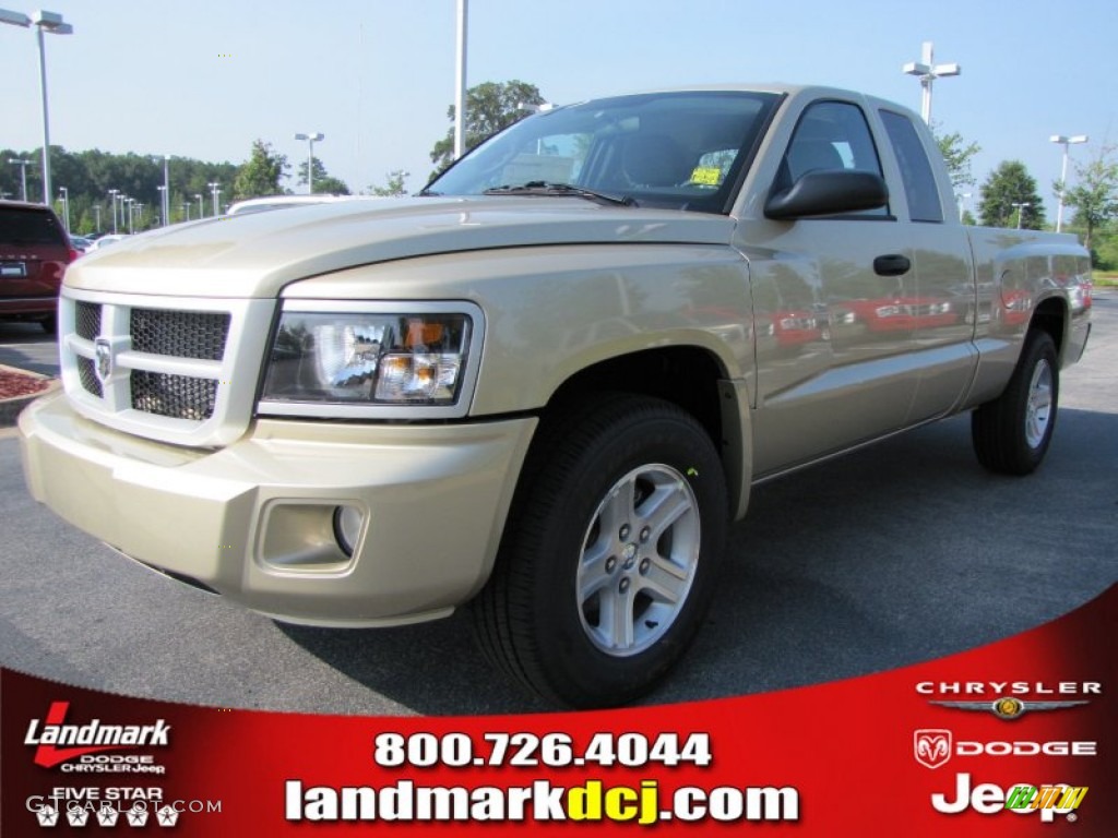 2011 Dakota Big Horn Extended Cab - White Gold Metallic / Dark Slate Gray/Medium Slate Gray photo #1