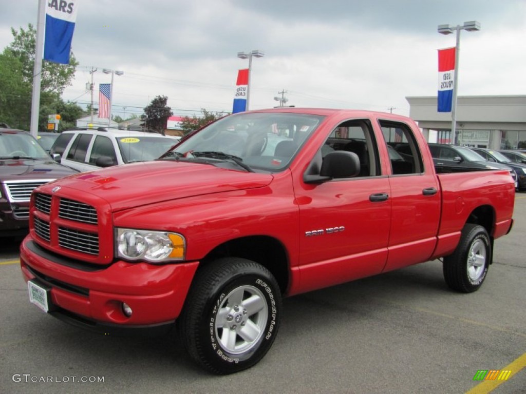 2003 Ram 1500 SLT Quad Cab 4x4 - Flame Red / Dark Slate Gray photo #1