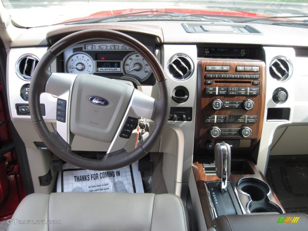 2010 F150 Platinum SuperCrew - Red Candy Metallic / Medium Stone Leather/Sienna Brown photo #15