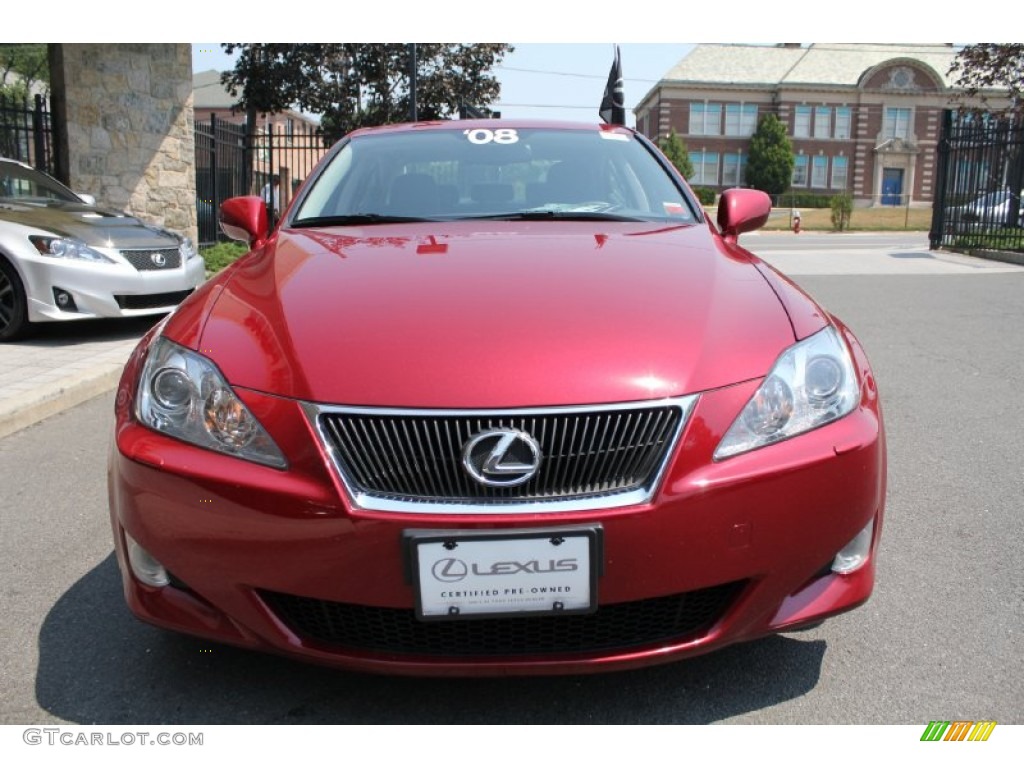 2008 IS 250 AWD - Matador Red Mica / Black photo #2