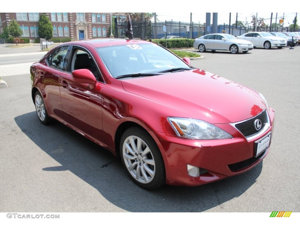 2008 IS 250 AWD - Matador Red Mica / Black photo #7