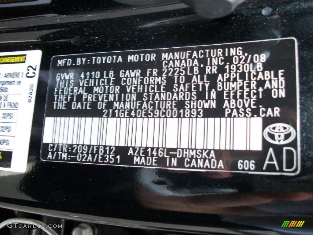 2009 Matrix Color Code 209 for Black Sand Mica Photo #52503405