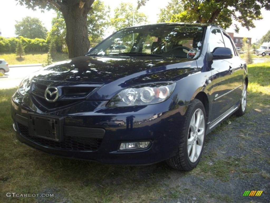 2009 MAZDA3 s Grand Touring Hatchback - Stormy Blue Mica / Black photo #1