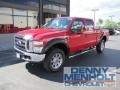 2008 Bright Red Ford F350 Super Duty Lariat Crew Cab 4x4  photo #1