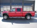 2008 Bright Red Ford F350 Super Duty Lariat Crew Cab 4x4  photo #2