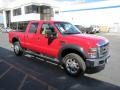 2008 Bright Red Ford F350 Super Duty Lariat Crew Cab 4x4  photo #36