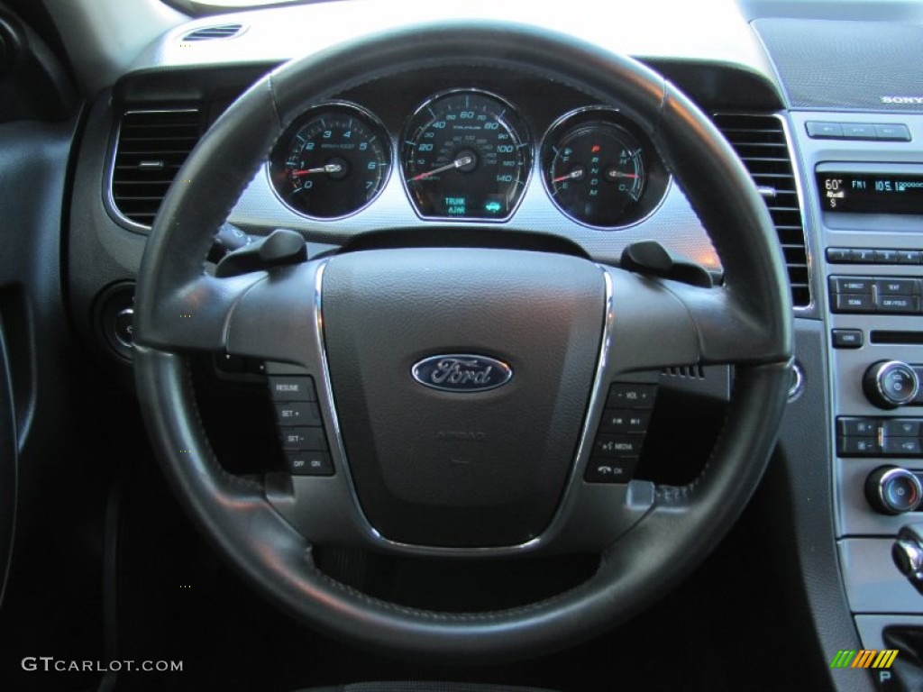 2010 Ford Taurus SEL AWD Charcoal Black Steering Wheel Photo #52508364