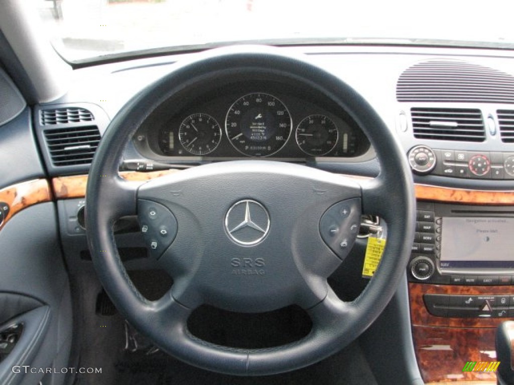 2005 Mercedes-Benz E 320 CDI Sedan Charcoal Steering Wheel Photo #52512903