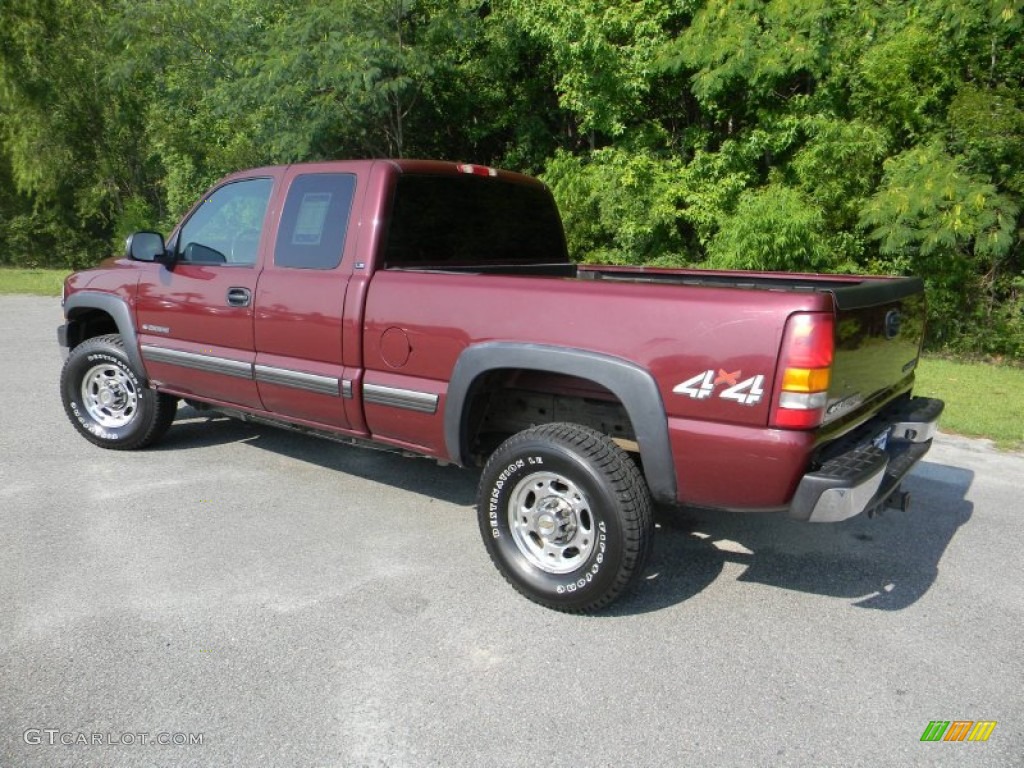 Dark Carmine Red Metallic 2002 Chevrolet Silverado 2500 LT Extended Cab 4x4 Exterior Photo #52513245