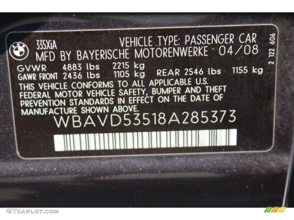 2008 3 Series 335xi Sedan - Sparkling Graphite Metallic / Black photo #30
