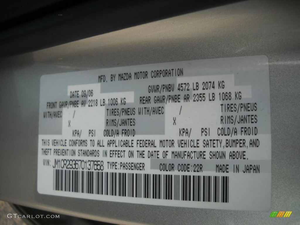 2007 MAZDA5 Sport - True Silver Metallic / Black photo #11