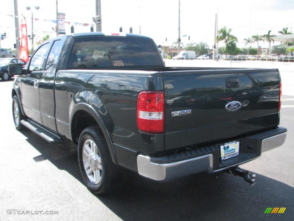 2004 F150 Lariat SuperCab - Aspen Green Metallic / Tan photo #7