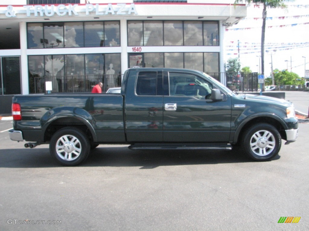 2004 F150 Lariat SuperCab - Aspen Green Metallic / Tan photo #10