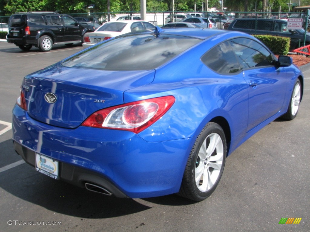 2010 Genesis Coupe 2.0T Premium - Mirabeau Blue / Black photo #9