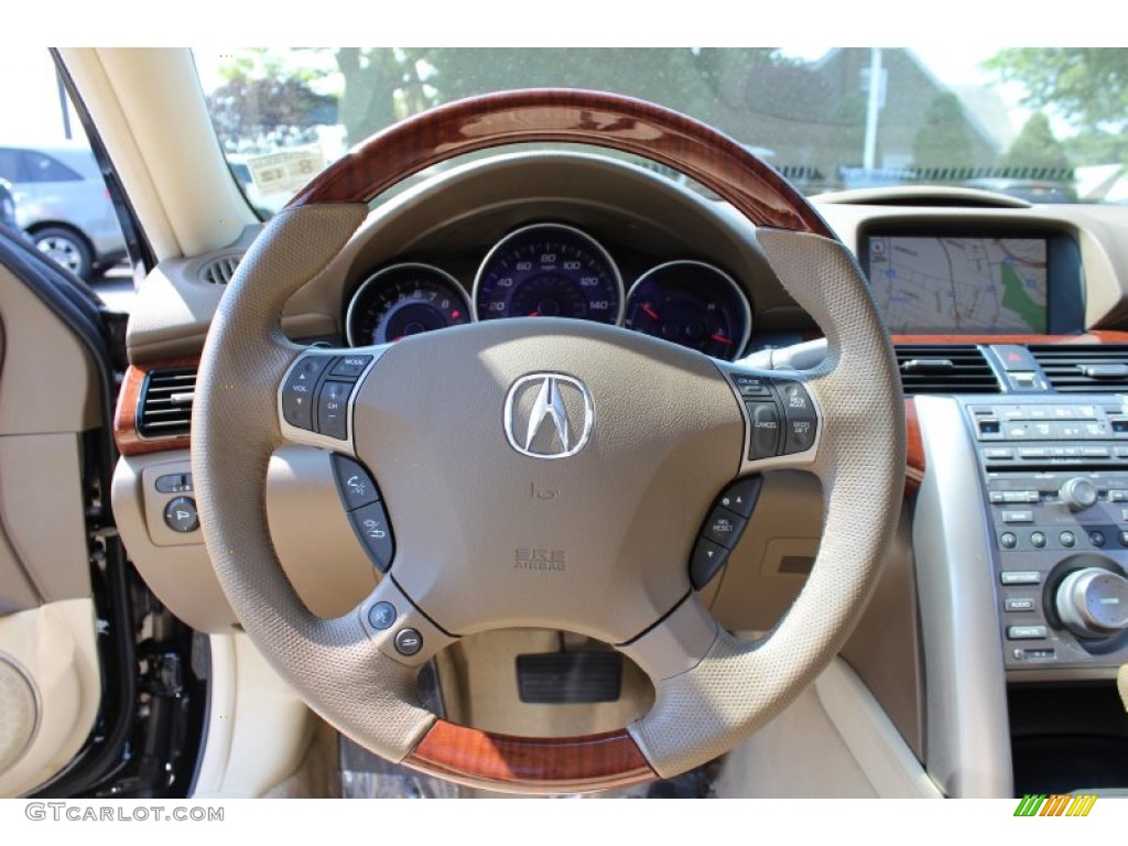 2009 Acura RL 3.7 AWD Sedan Parchment Steering Wheel Photo #52517982